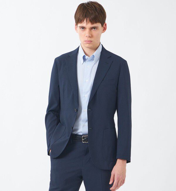 MACKINTOSH PHILOSOPHY「【WEB&一部店舗限定】トロッター ウルトラライトジャケット サッカーストライプ」|テーラードジャケット|ネイビー