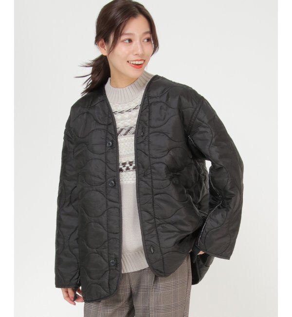 ikka「ROTHCO ロコス キルトブルゾン」|その他|ブラック