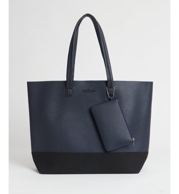 ikka「バイカラーシュリンクトートバッグ」|その他|ネイビー