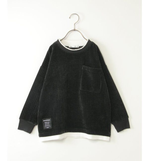 ikka kids「カットコールポケ付きレイヤープルオーバー（120~160cm）」|Tシャツ・カットソー|ブラック