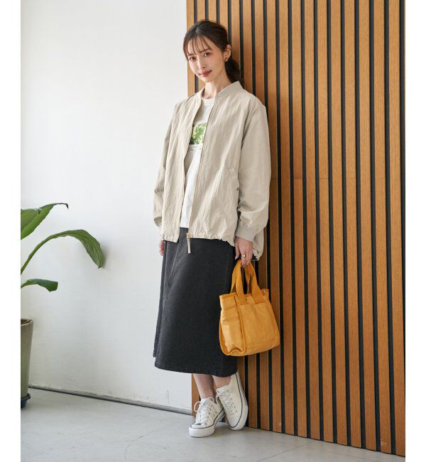 ikka「ミドル丈リブブルゾン」|ブルゾン・スタジャン|