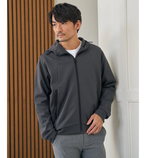 ikka「【イージーケア／吸水速乾】ドライポンチジップパーカ」|カーディガン|ミディアムグレー