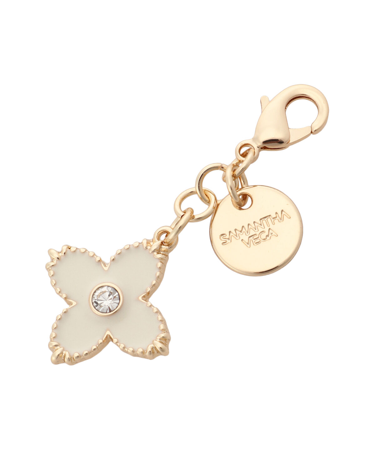 Samantha Vega「ビジューフラワーファスナーチャーム」|チャーム・キーホルダー|オフホワイト