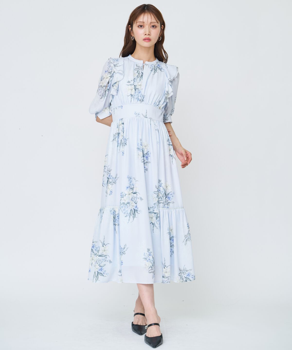 アンドクチュール「シャドーフラワーブーケワンピース」|ワンピース|