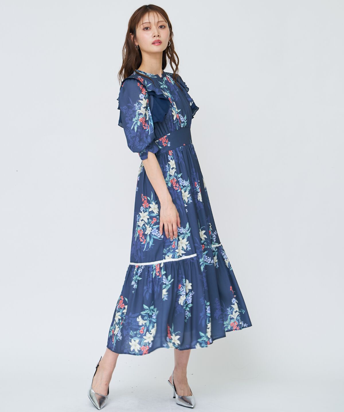 アンドクチュール「シャドーフラワーブーケワンピース」|ワンピース|