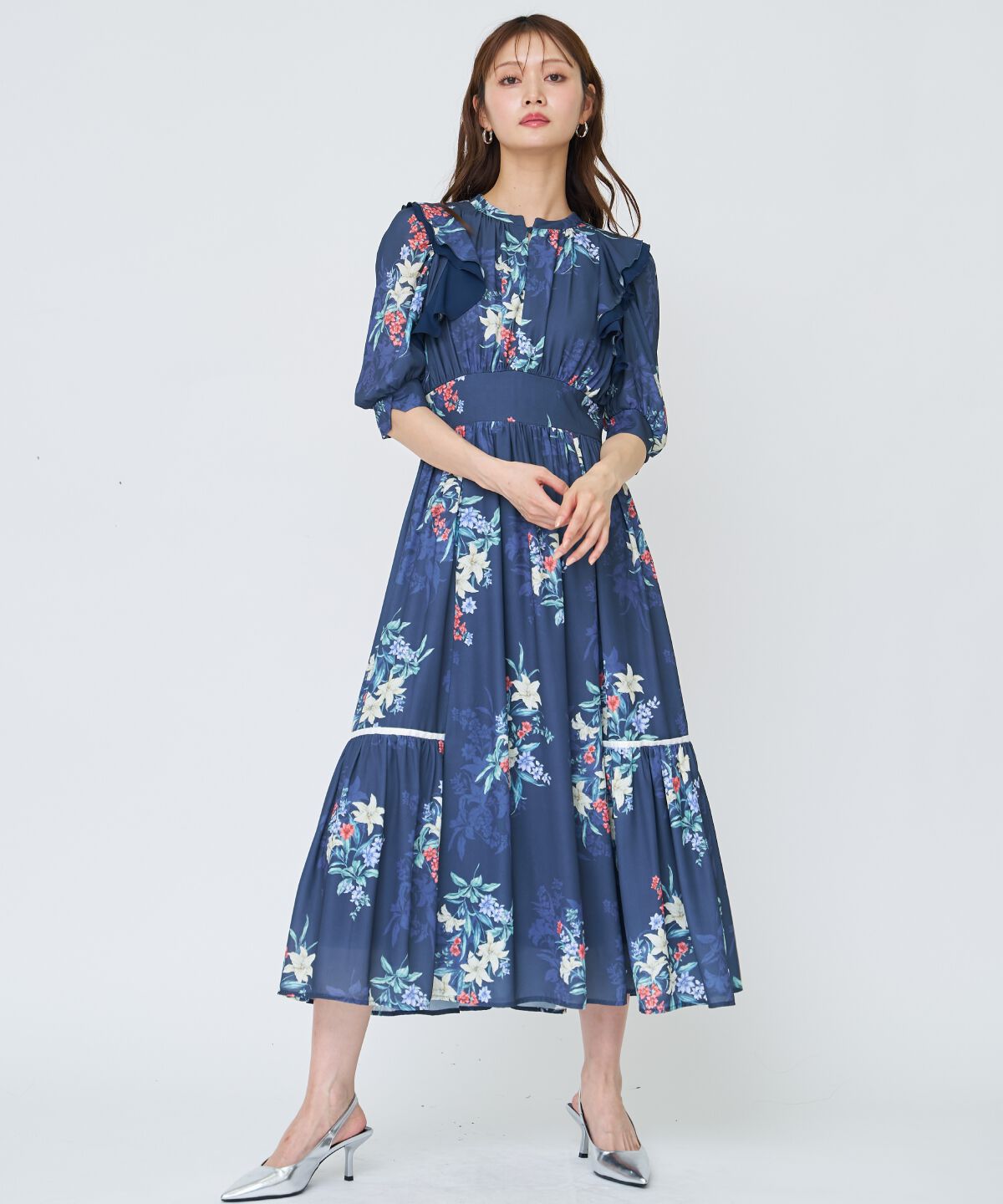 アンドクチュール「シャドーフラワーブーケワンピース」|ワンピース|