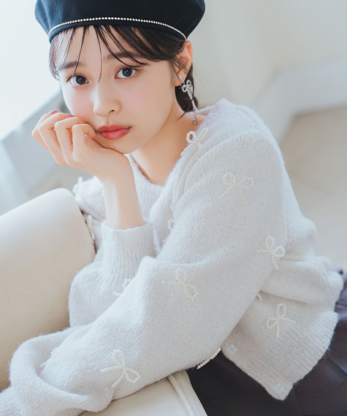 WILLSELECTION「リボンパーツ付きカーディガン」|カーディガン|オフ