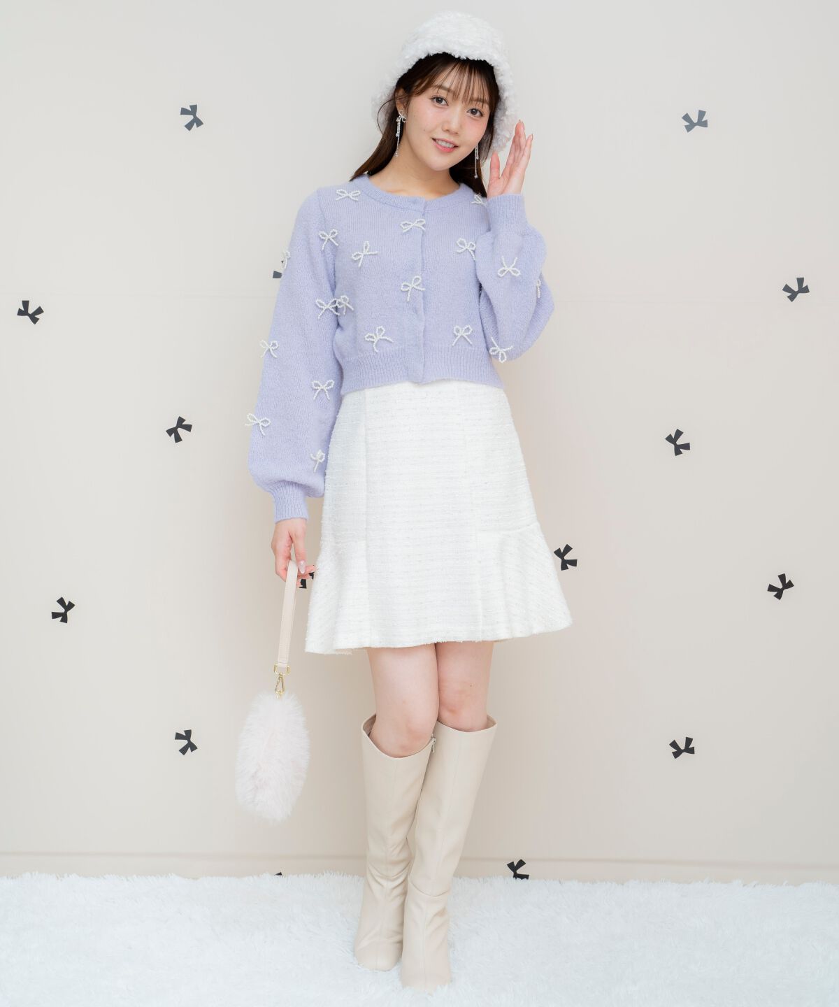 WILLSELECTION「リボンパーツ付きカーディガン」|カーディガン|