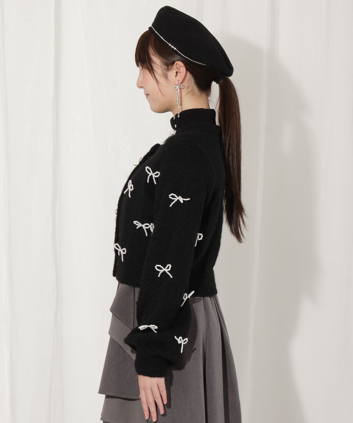 WILLSELECTION「リボンパーツ付きカーディガン」|カーディガン|