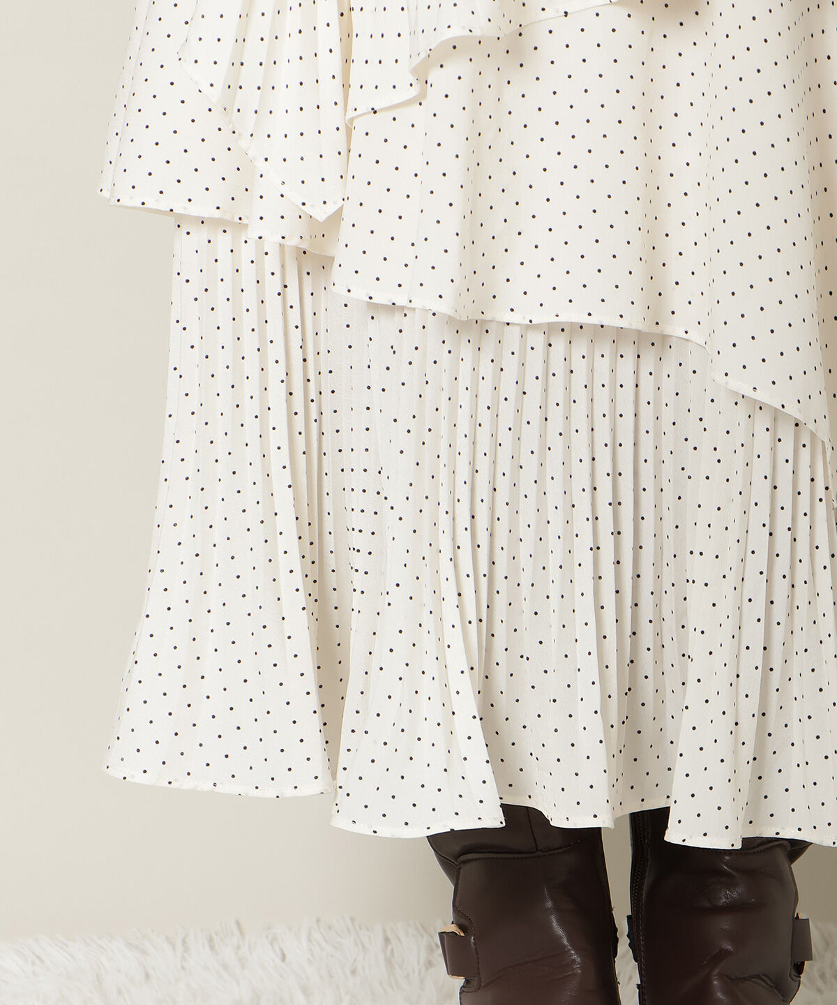 WILLSELECTION「プリーツシフォンティアードスカート」|フレア|