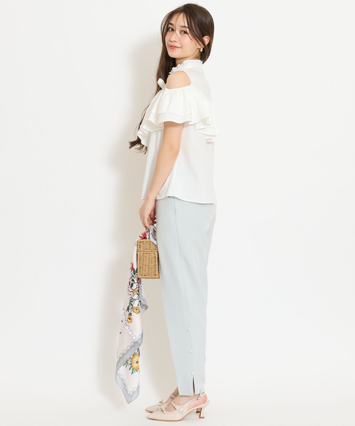 WILLSELECTION「スタンドフリル２WAYスリーブブラウス」|シャツ・ブラウス|