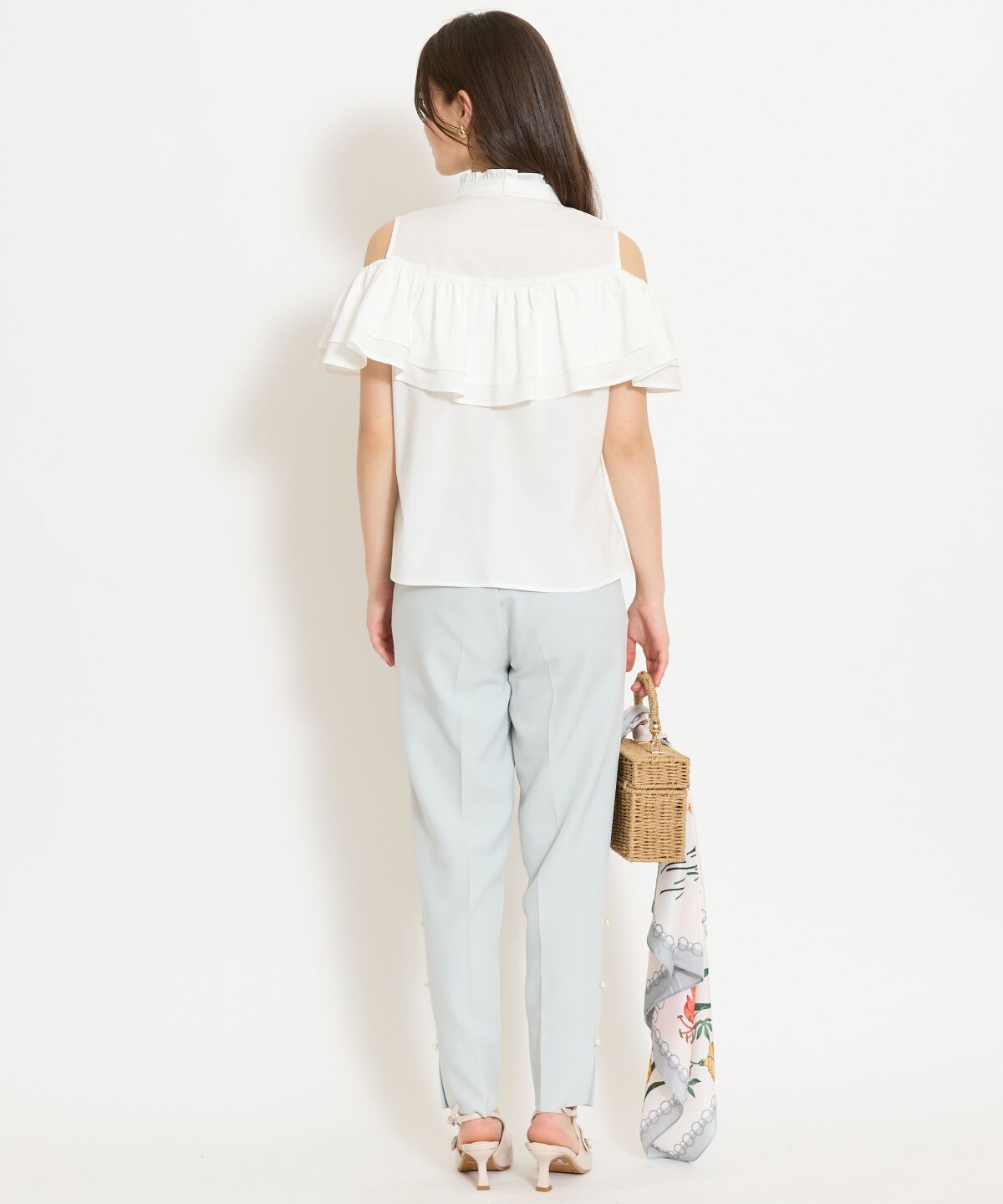 WILLSELECTION「スタンドフリル２WAYスリーブブラウス」|シャツ・ブラウス|