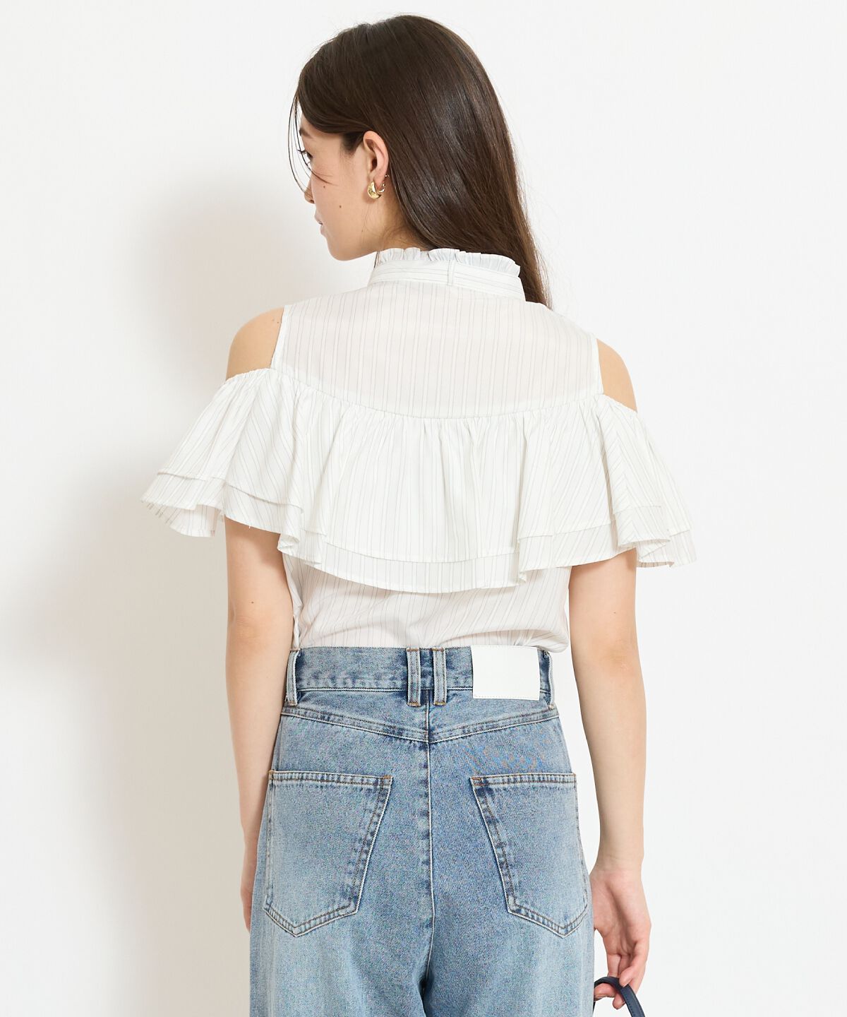 WILLSELECTION「スタンドフリル２WAYスリーブブラウス」|シャツ・ブラウス|