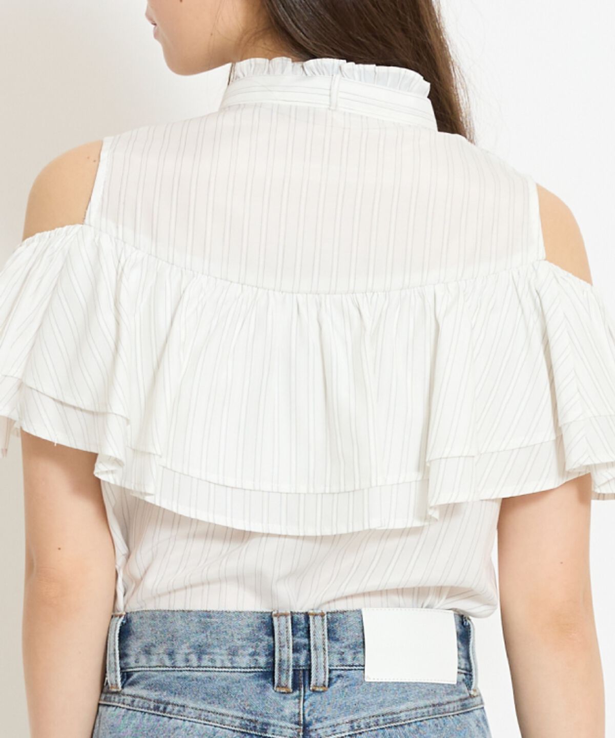 WILLSELECTION「スタンドフリル２WAYスリーブブラウス」|シャツ・ブラウス|