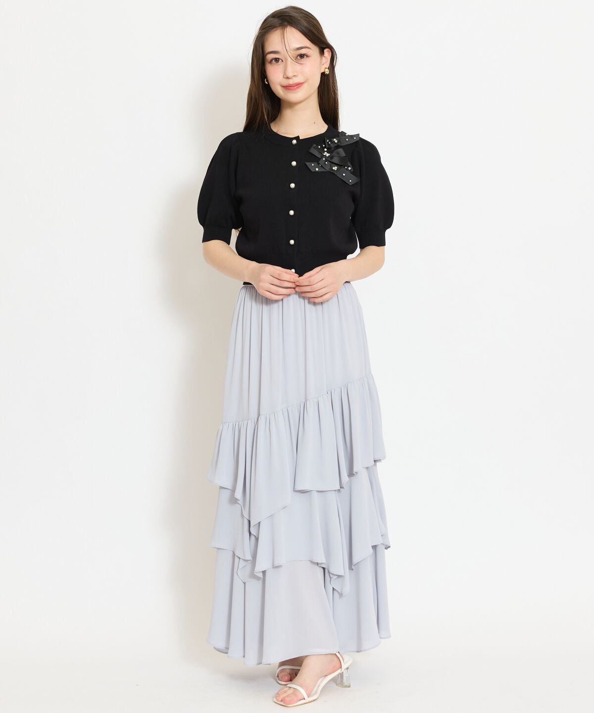 WILLSELECTION「アシメティアードスカート」|フレア|サックス