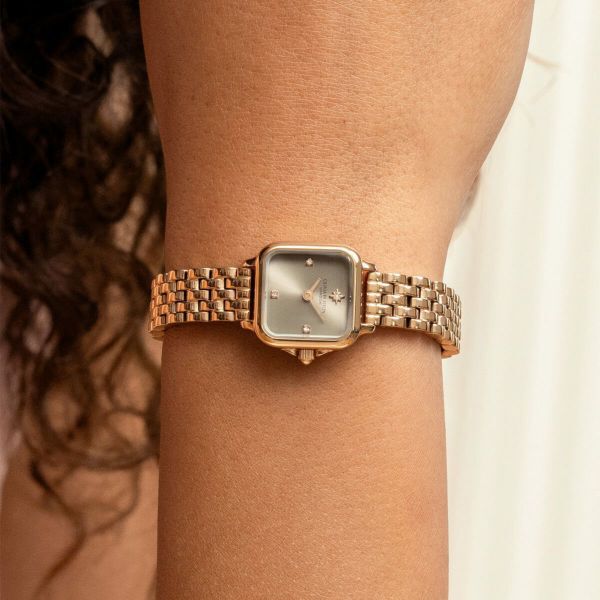 OLIVIA BURTON 「〈OLIVIA BURTON(ｵﾘﾋﾞｱﾊﾞｰﾄﾝ)〉ｸﾗｼｯｸ 20mmｸﾞﾛﾌﾞﾅｰﾐﾆｱｰﾙｸﾞﾚｲｻﾝﾚｲﾛｰｽﾞｺﾞｰﾙﾄﾞ ﾌﾞﾚｽﾚｯﾄ」|腕時計|ROSE GOLD