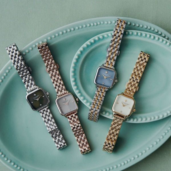 OLIVIA BURTON 「〈OLIVIA BURTON(ｵﾘﾋﾞｱﾊﾞｰﾄﾝ)〉ｸﾗｼｯｸ 20mmｸﾞﾛﾌﾞﾅｰﾐﾆｱｰﾙｸﾞﾚｲｻﾝﾚｲﾛｰｽﾞｺﾞｰﾙﾄﾞ ﾌﾞﾚｽﾚｯﾄ」|腕時計|