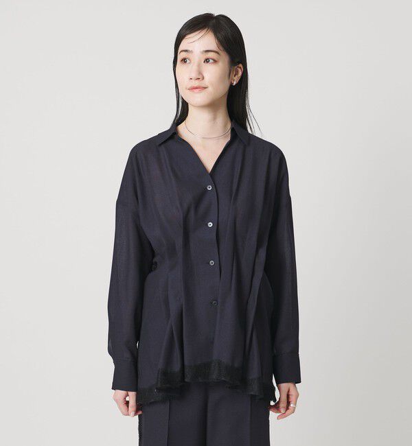 UNITED ARROWS「レースコンビ スキッパー ブラウス」|シャツ・ブラウス|