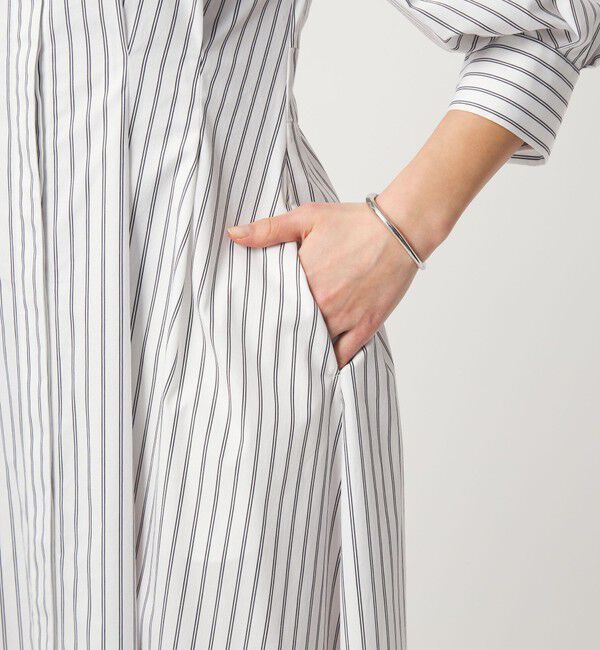 UNITED ARROWS green label relaxing「シャツ襟 フィット＆フレア タック 5分袖 ワンピース」|ワンピース|