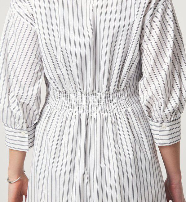 UNITED ARROWS green label relaxing「シャツ襟 フィット＆フレア タック 5分袖 ワンピース」|ワンピース|