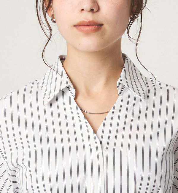 UNITED ARROWS green label relaxing「シャツ襟 フィット＆フレア タック 5分袖 ワンピース」|ワンピース|