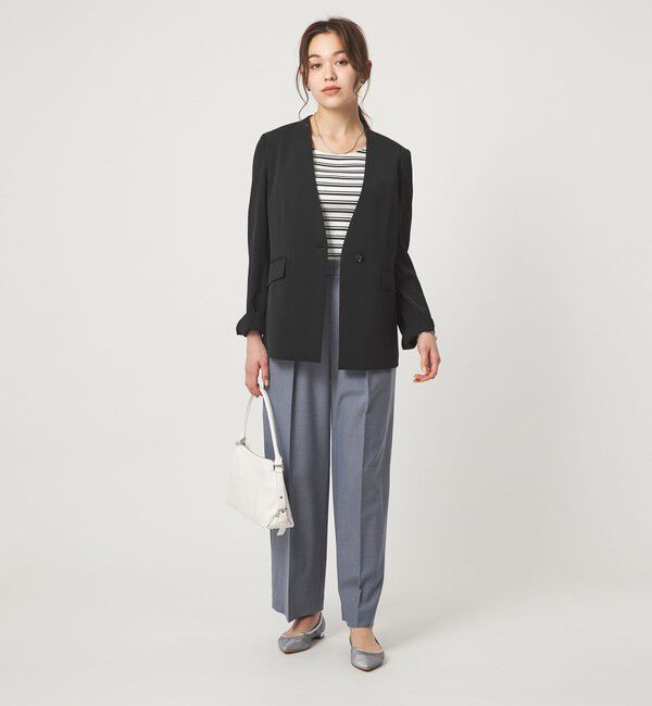 UNITED ARROWS green label relaxing「［size SHORTあり］サラフール ノーラペル ジャケット ストレッチ 接触冷感 UVカット」|ノーカラージャケット|