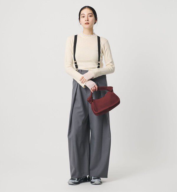 BEAUTY&YOUTH UNITED ARROWS「【WEB限定 Wardrobe DAILY MINIMAL】レースコンビ リブニットプルオーバー ウォッシャブル」|ニット・セーター|