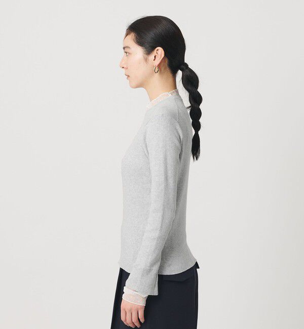 BEAUTY&YOUTH UNITED ARROWS「【WEB限定 Wardrobe DAILY MINIMAL】レースコンビ リブニットプルオーバー ウォッシャブル」|ニット・セーター|
