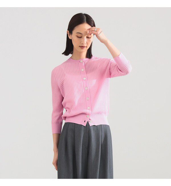 Demi-Luxe BEAMS 「SLOANE / 14ゲージ ワイドリブ カーディガン」|ニット・セーター|別注PINK