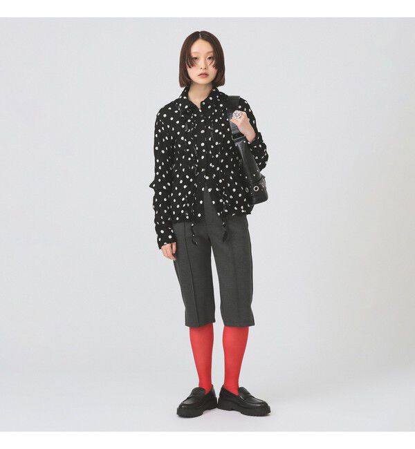 Ray BEAMS 「ドット クリンクル フリル シャツ」|シャツ・ブラウス|