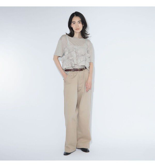 BEAMSBOY「maturely / リネンフリル アンド チュール キャミソール」|シャツ・ブラウス|