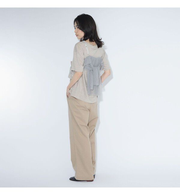 BEAMSBOY「maturely / リネンフリル アンド チュール キャミソール」|シャツ・ブラウス|