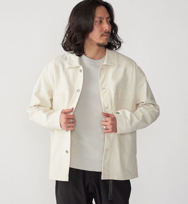 SHIPS「SHIPS: ハイツイストヤーン コットン ミリタリー シャツ アウター」|ミリタリージャケット|