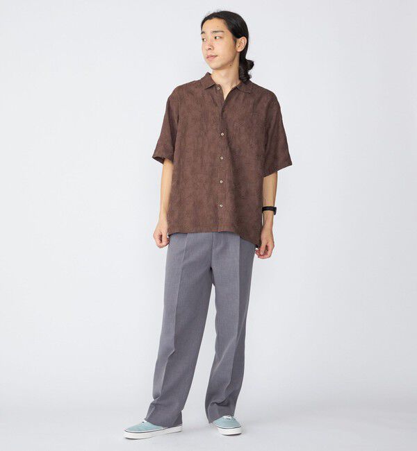 SHIPS「SHIPS: Reflax(R) ダブルクロス ワンタック ワイド パンツ」|チノ|