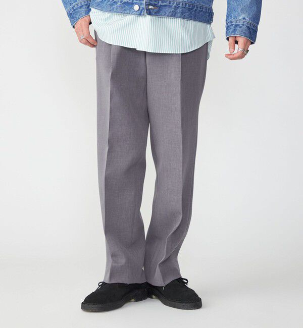 SHIPS「SHIPS: Reflax(R) ダブルクロス ワンタック ワイド パンツ」|チノ|