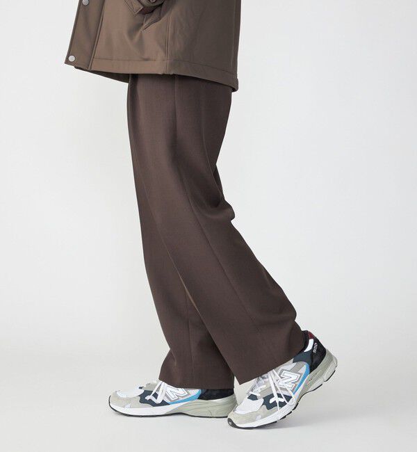 SHIPS「SHIPS: Reflax(R) ダブルクロス ワンタック ワイド パンツ」|チノ|