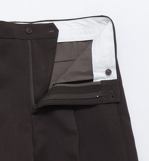 SHIPS「SHIPS: Reflax(R) ダブルクロス ワンタック ワイド パンツ」|チノ|