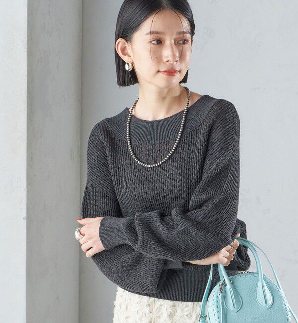 SHIPS for women「〈手洗い可能〉ペーパー コットン プルオーバー 24SS ◇」|ニット・セーター|ダークグレー