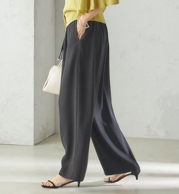SHIPS for women「〈接触冷感 / 手洗い可能〉アセテート混 バック サテン ワイド パンツ」|その他|