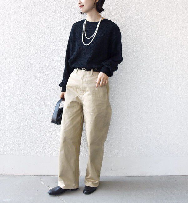 SHIPS for women「【WEB限定】〈手洗い可能〉ウェーブ クレープ ヘンリー 2WAY プルオーバー」|Tシャツ・カットソー|