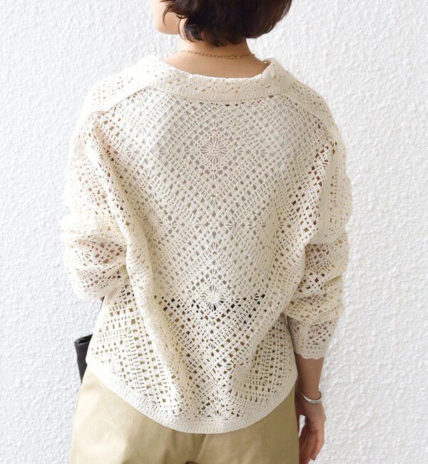 SHIPS for women「【WEB限定】〈手洗い可能〉クロシェ ニット カーディガン」|カーディガン|