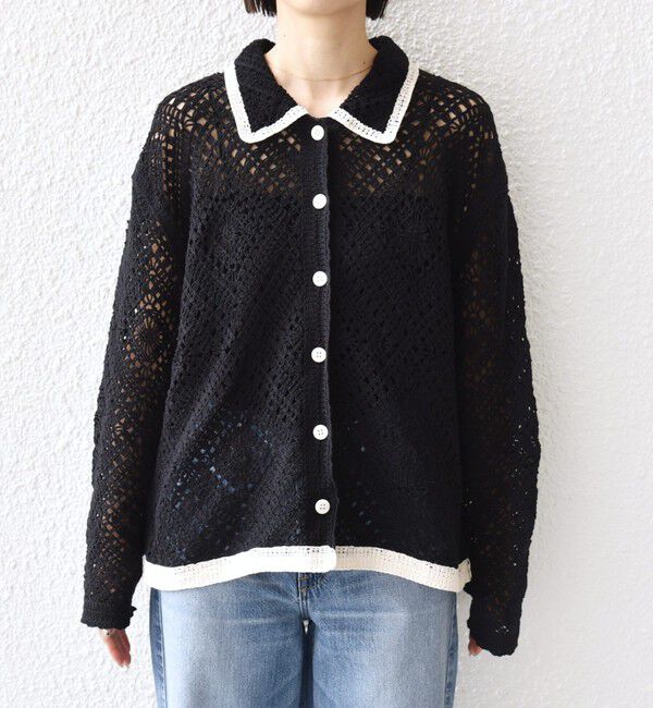 SHIPS for women「【WEB限定】〈手洗い可能〉クロシェ ニット カーディガン」|カーディガン|