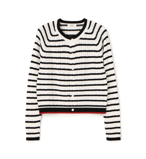 MACPHEE「ギザケーブル クルーネックカーディガン」|カーディガン|18 ブラック系