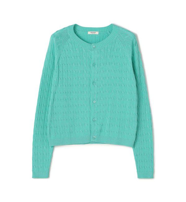 MACPHEE「ギザケーブル クルーネックカーディガン」|カーディガン|55 ミントグリーン