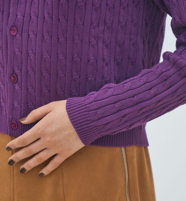 MACPHEE「ギザケーブル クルーネックカーディガン」|カーディガン|