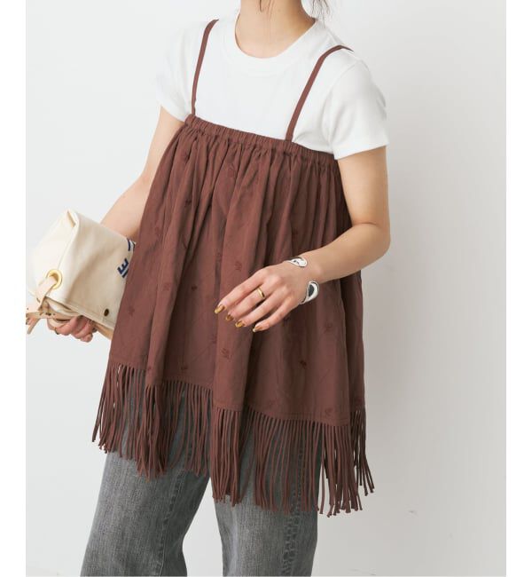 Spick and Span「crinkle crinkle crinkle 別注フリンジキャミ*」|キャミソール|