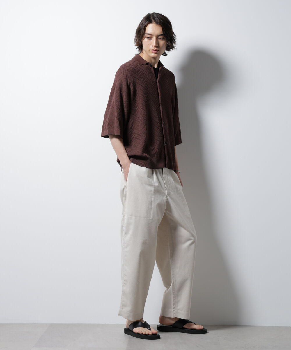 nano･universe「ハイゲージ ヘリンボーンニットシャツ」|ニット・セーター|