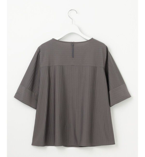 自由区「【洗える】ストレッチシャーティング5分袖 ブラウス」|シャツ・ブラウス|