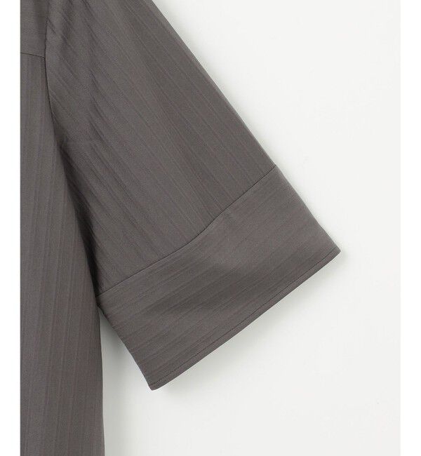 自由区「【洗える】ストレッチシャーティング5分袖 ブラウス」|シャツ・ブラウス|