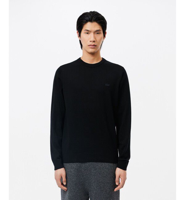 LACOSTE「メリノウールニットセーター」|ニット・セーター|ブラック